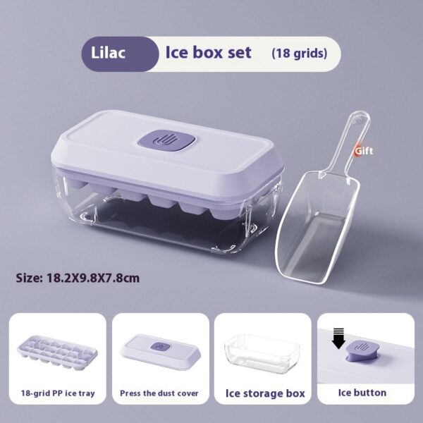 32 Grid Silicone Ice Cube Tray Mould With Lid Shovel Storage - Image 6