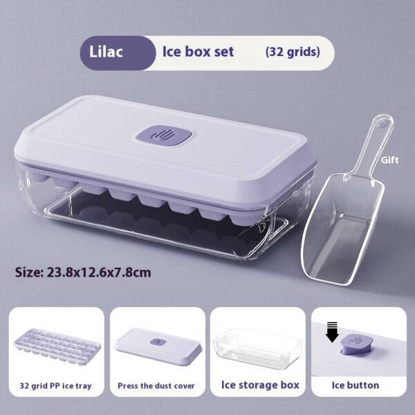 32 Grid Silicone Ice Cube Tray Mould With Lid Shovel Storage - Image 8