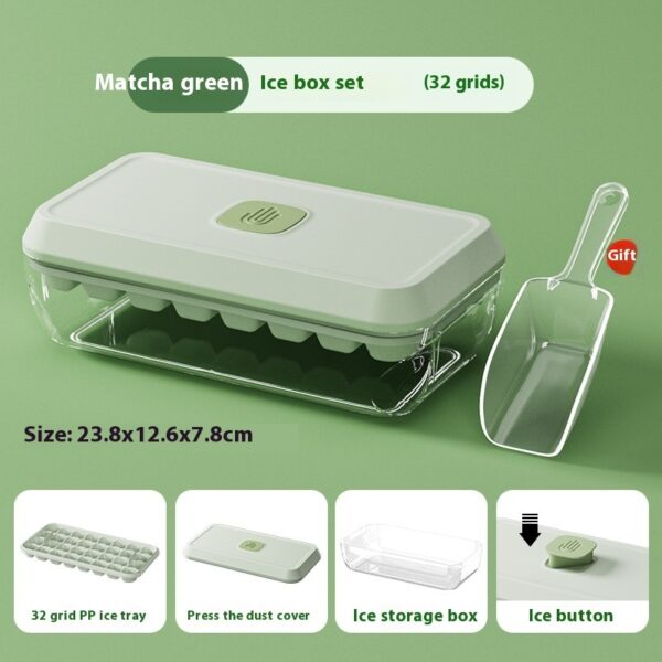 32 Grid Silicone Ice Cube Tray Mould With Lid Shovel Storage - Image 4